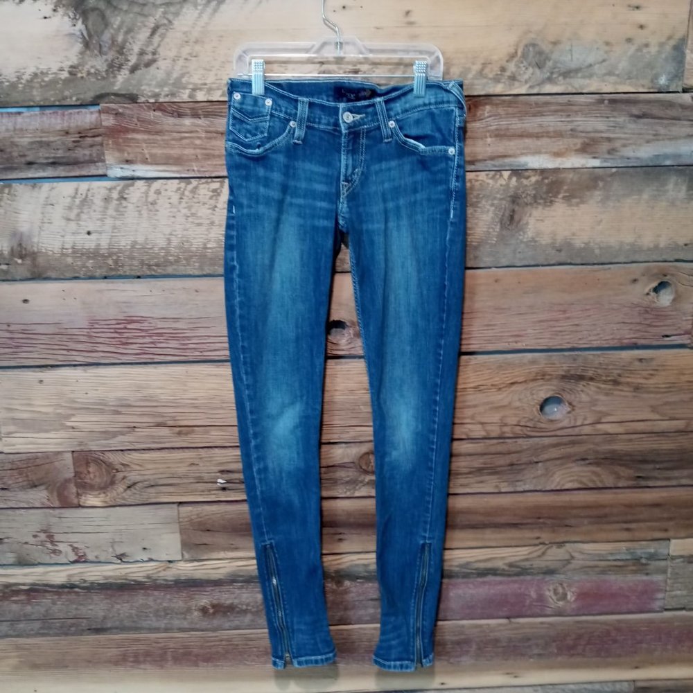 Levis Jeans Womens Size 1 Blue Denim Genuinely Crafted Zipper Legs Straight